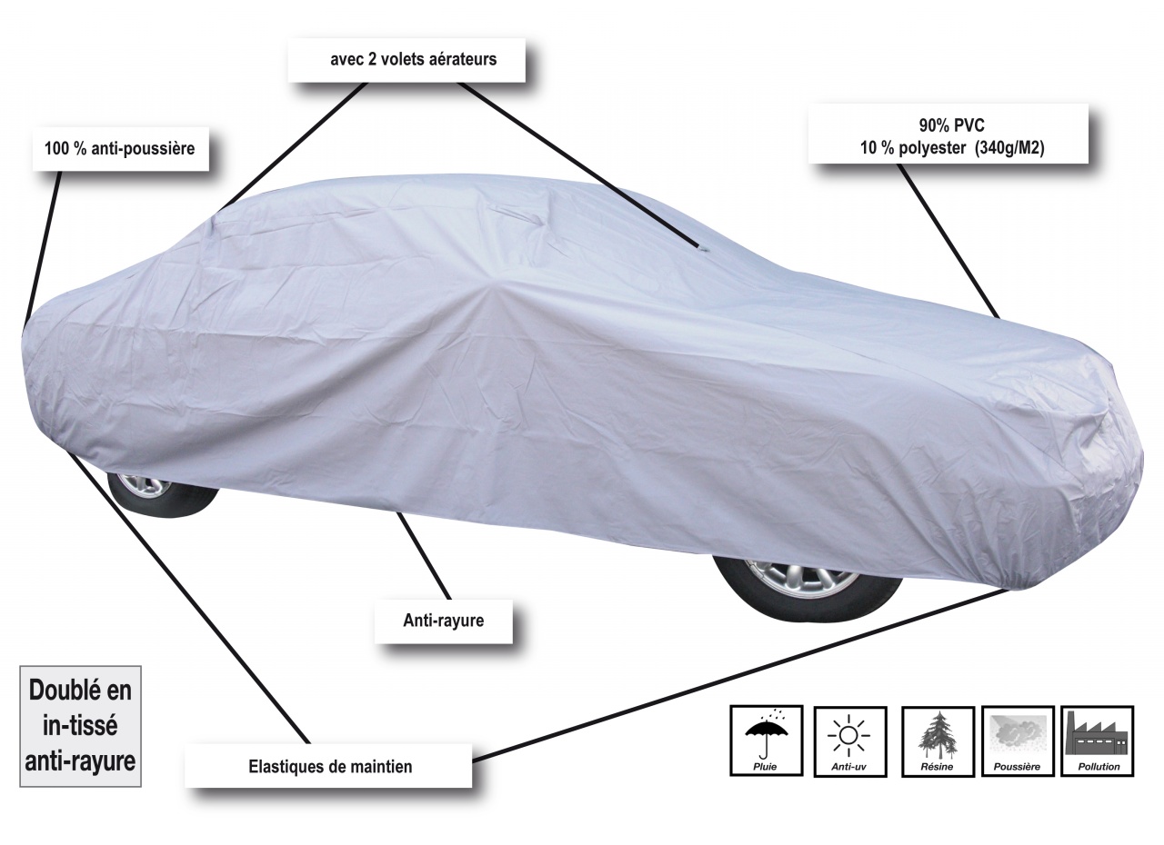 Bâche auto extérieure pour voiture - BASIC PVC 