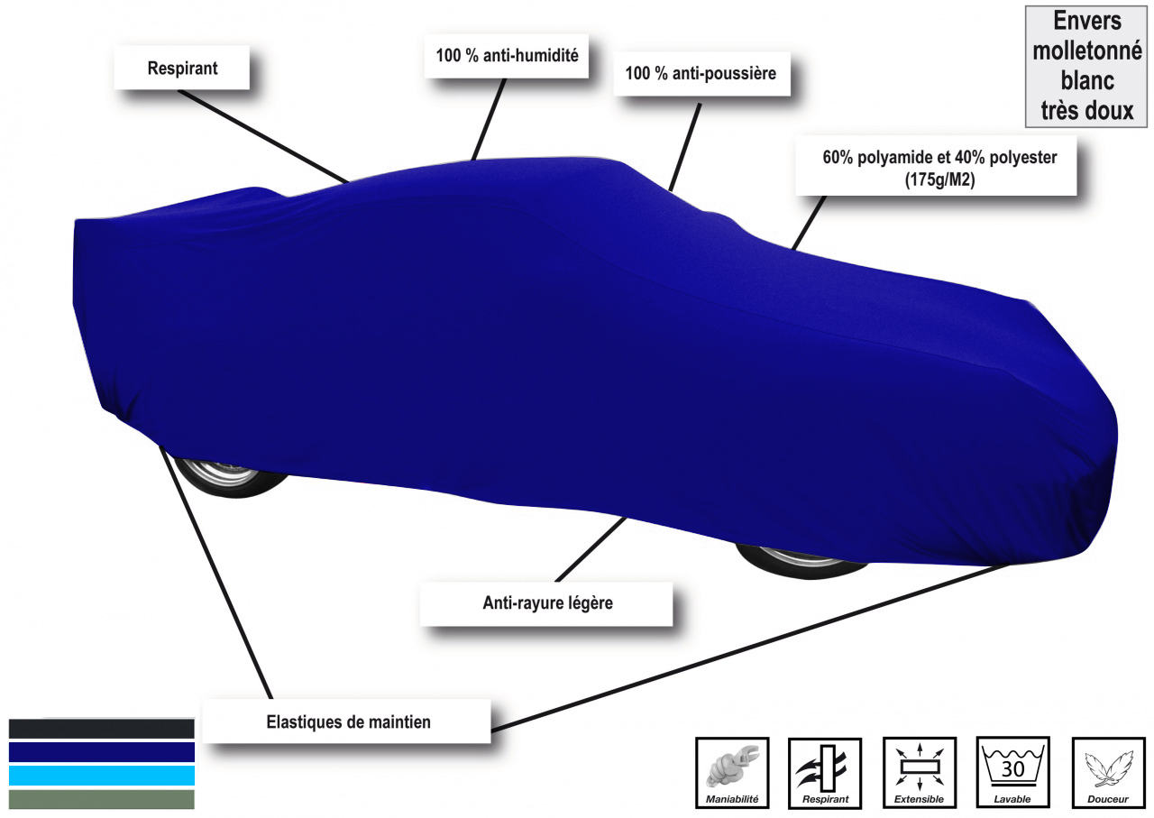 Housse/Bâche de protection intérieur pour auto Audi (A3, A4, A5, A6, A7,  A8, R8 , RS4, RS6, S4, S6, S8, TT)